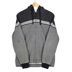 STONE ISLAND MARINA MEN’S STRIPED HOODIE – GRAY/BLACK – SIZE L – MADE IN ITALY